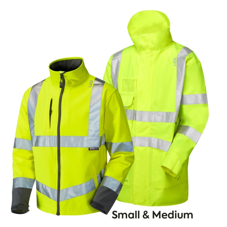Leo Workwear 3-in-1 Clovelly Anorak with Buckland Softshell Yellow